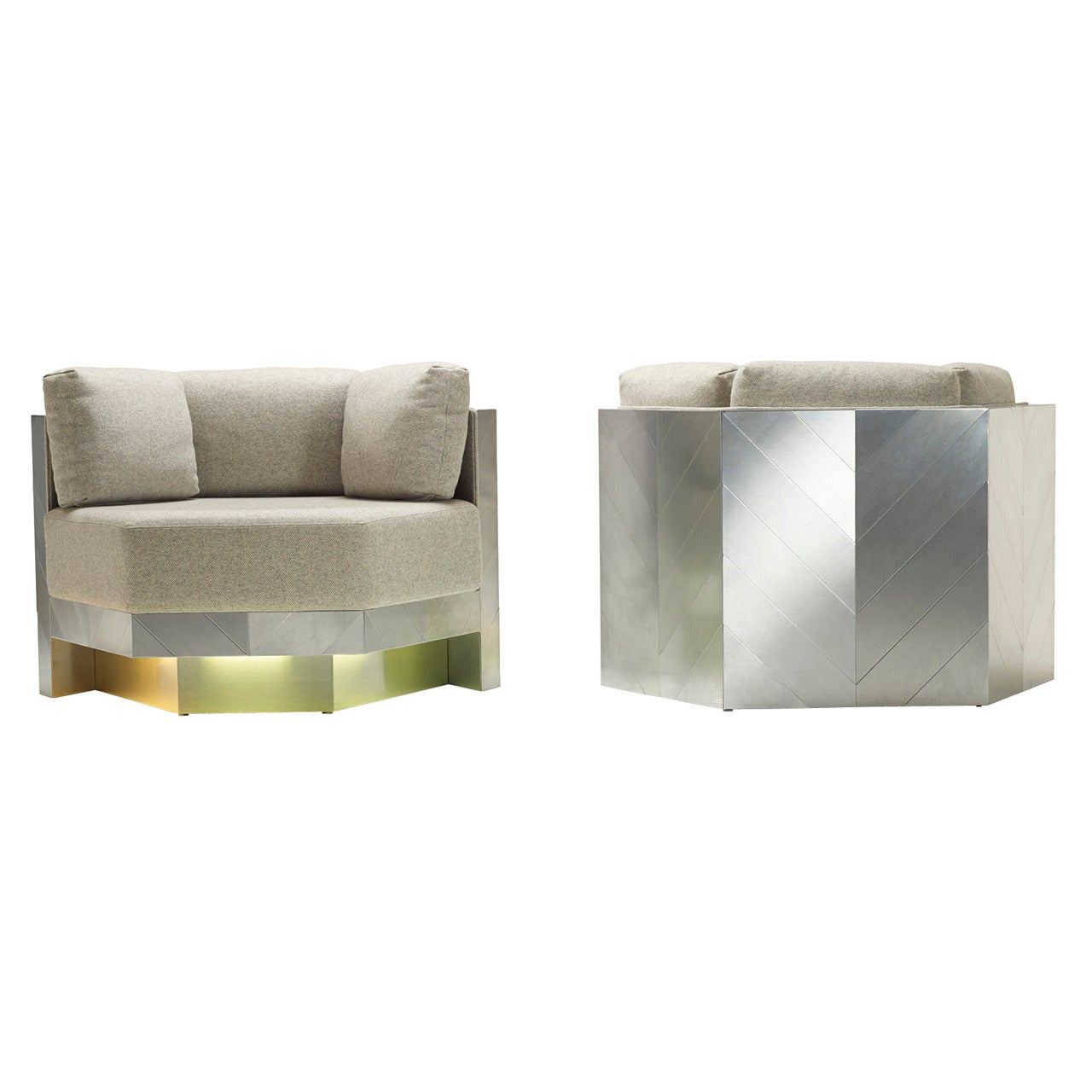 Cityscape Lounge Chairs, Pair By Paul Evans