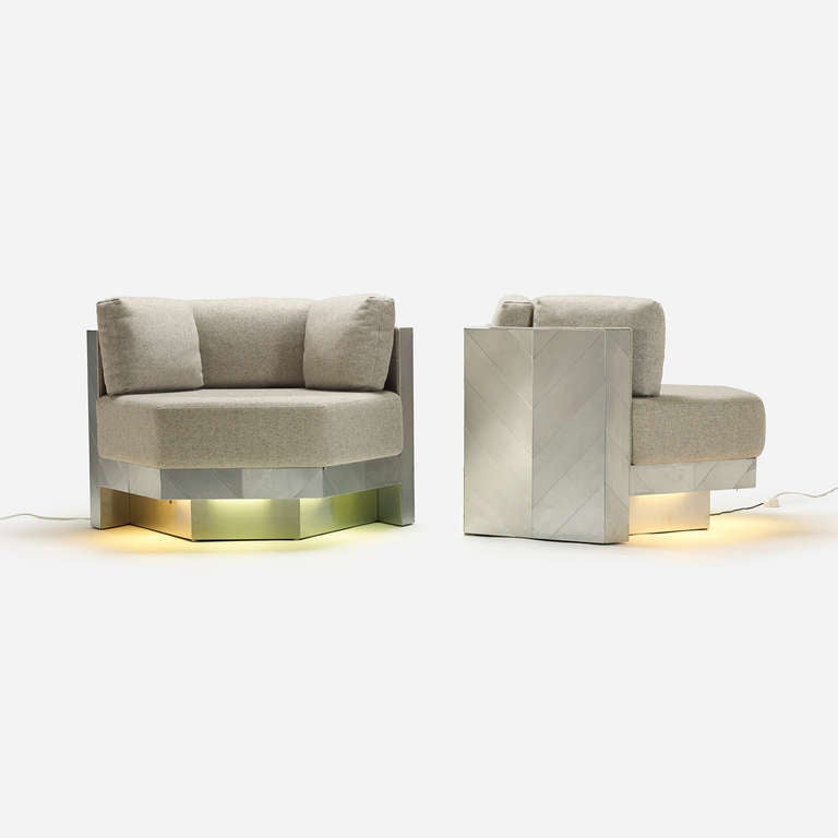 These chairs feature illuminated bases.