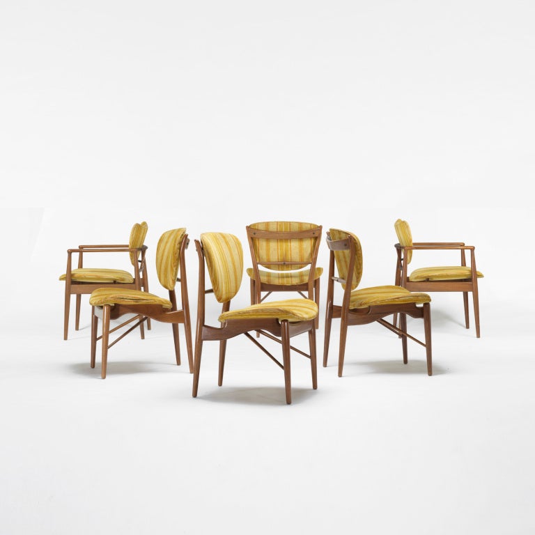 dining chairs, set of six by Finn Juhl