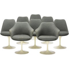 Tulip dining chairs, set of eight by Eero Saarinen