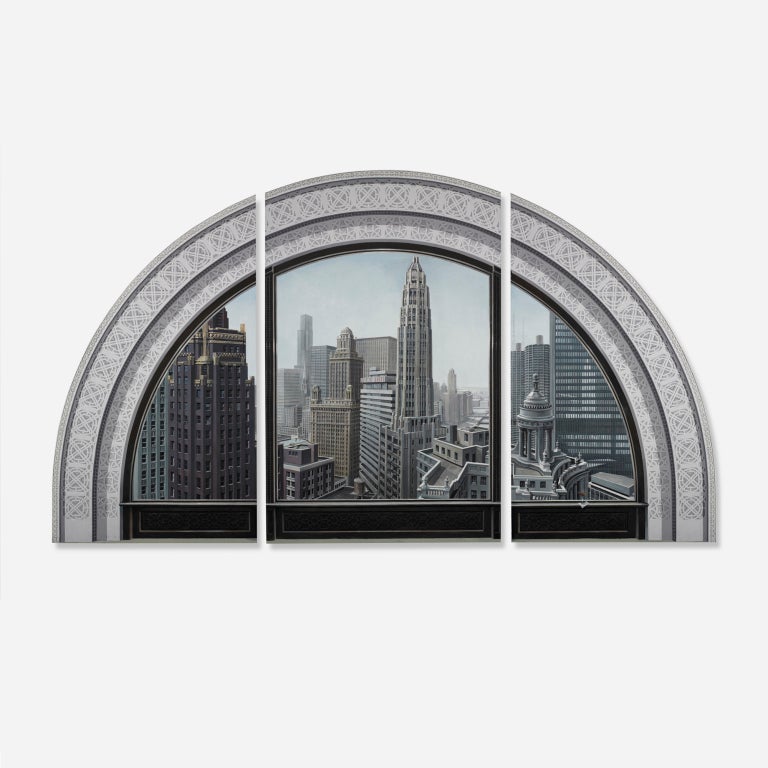 Chicago View: Michigan Avenue at the River triptych by Richard Haas