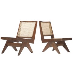 Pair of lounge chairs from Chandigarh, India by Pierre Jeanneret