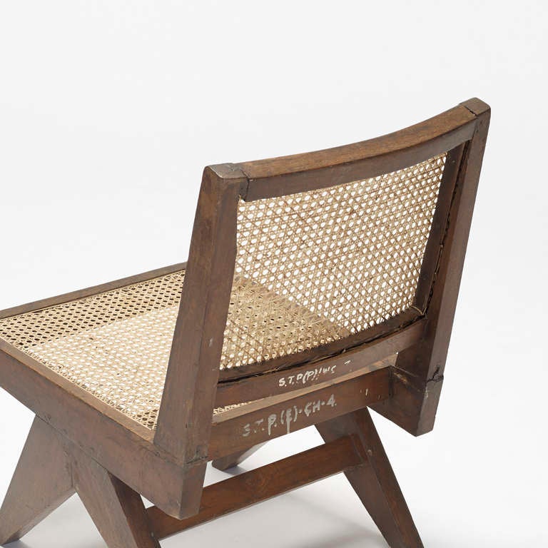 Teak Pair of lounge chairs from Chandigarh, India by Pierre Jeanneret