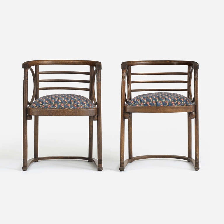 armchairs pair by Josef Hoffmann for Jacob & Josef Kohn