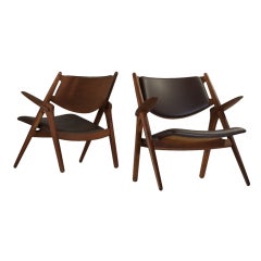 Sawbuck chairs, pair by Hans Wegner