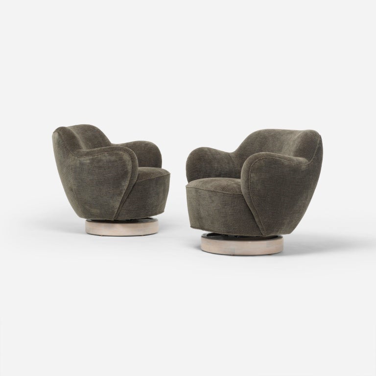 20th Century Barrel swivel chairs, pair by Vladimir Kagan