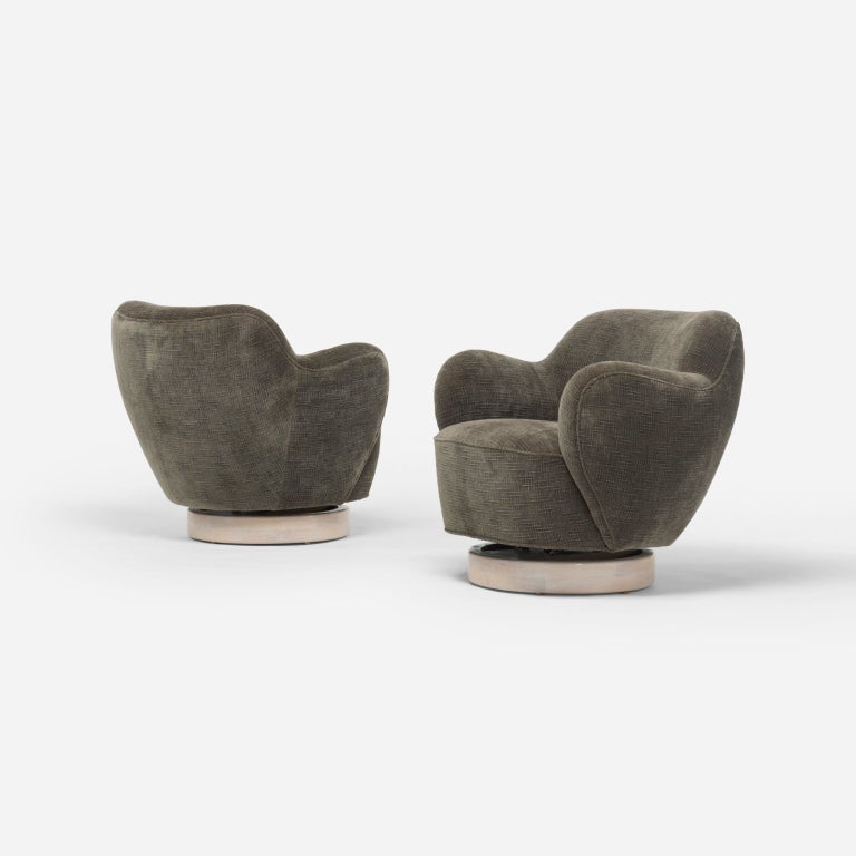 Barrel swivel chairs, pair by Vladimir Kagan 1
