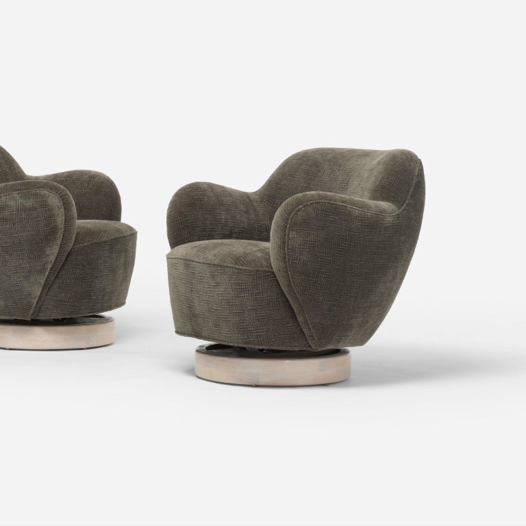 Barrel swivel chairs, pair by Vladimir Kagan 2