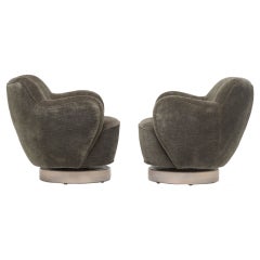 Barrel swivel chairs, pair by Vladimir Kagan