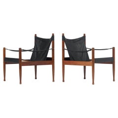 Safari chairs, pair by Erik Wørts