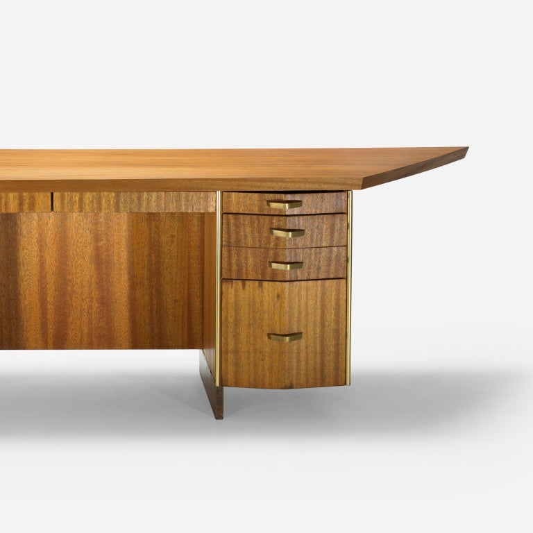 Frank Lloyd Wright Desk With Wastebasket From Price Tower at 1stdibs