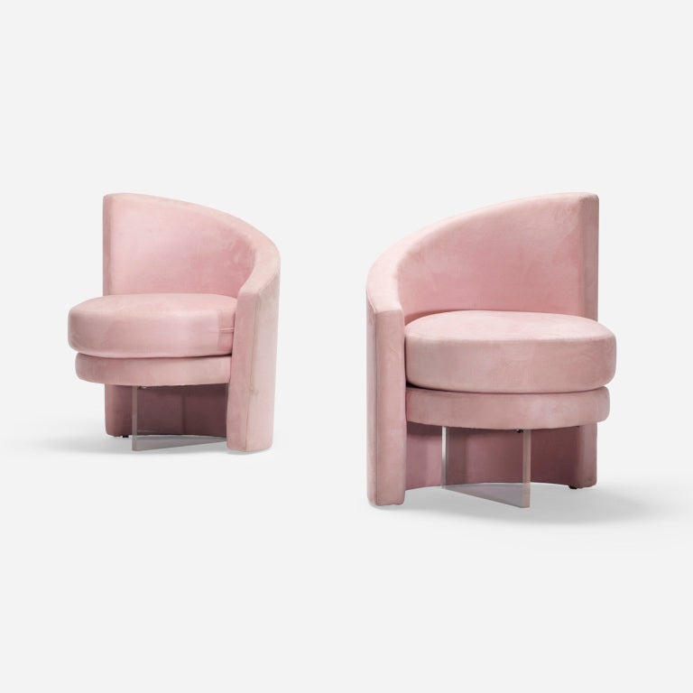 Upholstery lounge chairs, pair by Vladimir Kagan