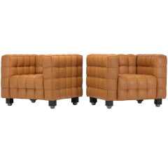 Kubus lounge chairs, pair by Josef Hoffmann