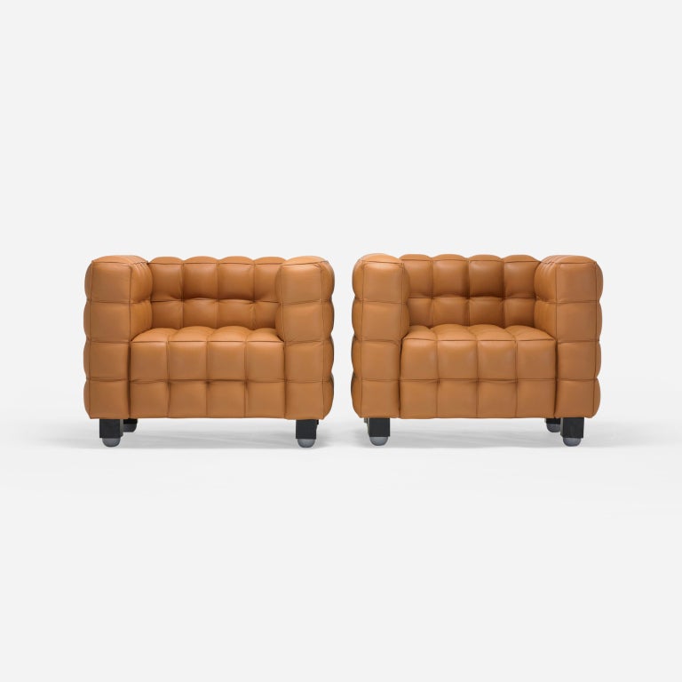 Austrian Kubus lounge chairs, pair by Josef Hoffmann