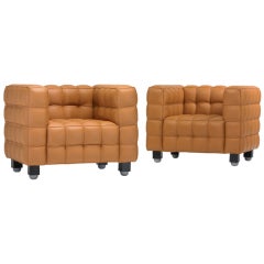 Kubus lounge chairs, pair by Josef Hoffmann