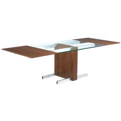 Glass Top Extension dining table, model 6705 by Vladimir Kagan