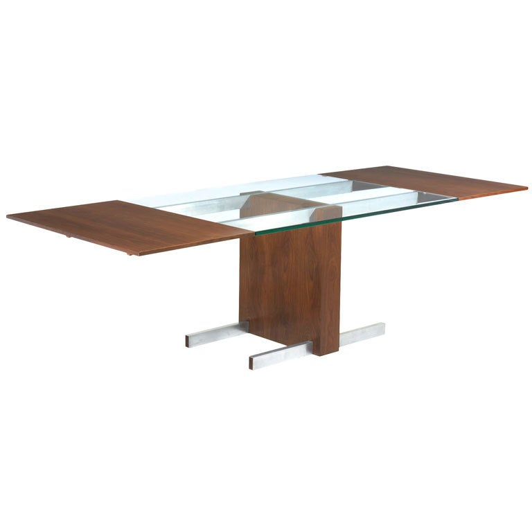 Glass Top Extension dining table, model 6705 by Vladimir Kagan at 1stDibs