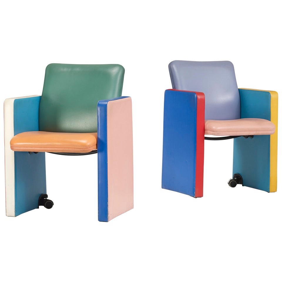 Lounge Chairs, Pair By Tito Agnoli For Poltrona Frau