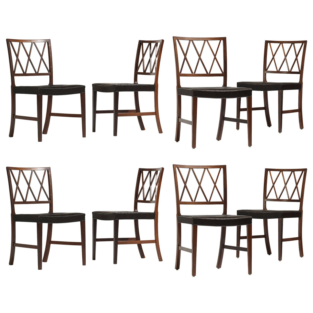 Dining Chairs, Set of Eight by Ole Wanscher for A.J. Iversen Snedkermester