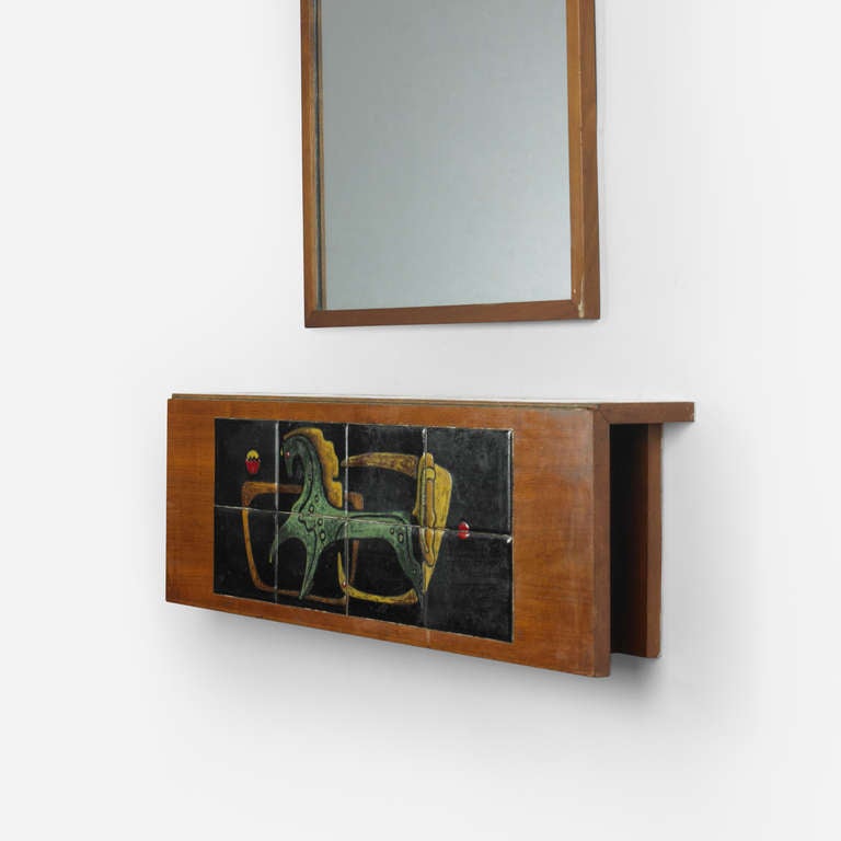 console and mirror from a Manhattan Interior by Vladimir Kagan In Good Condition In Chicago, IL