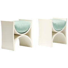 pair of stools attributed to Karl Springer