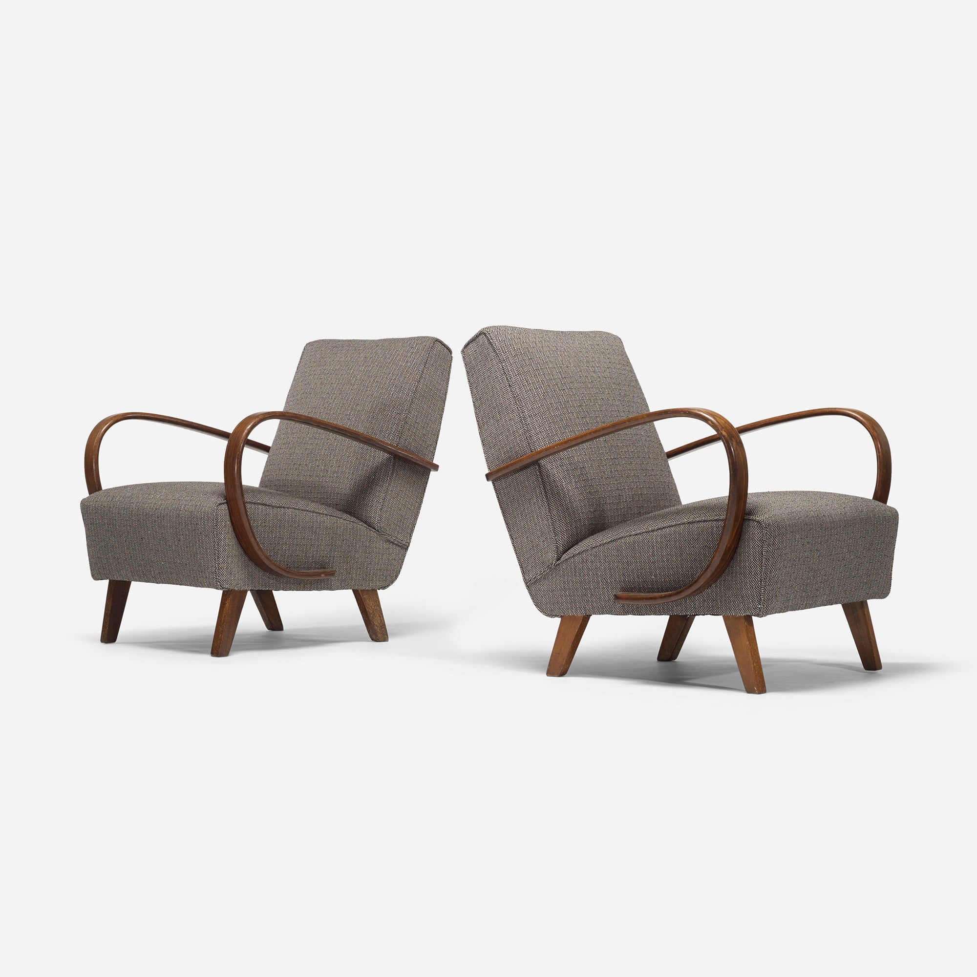 Lounge Chairs, Pair by Jindrich Halabala for UP Závody Brno