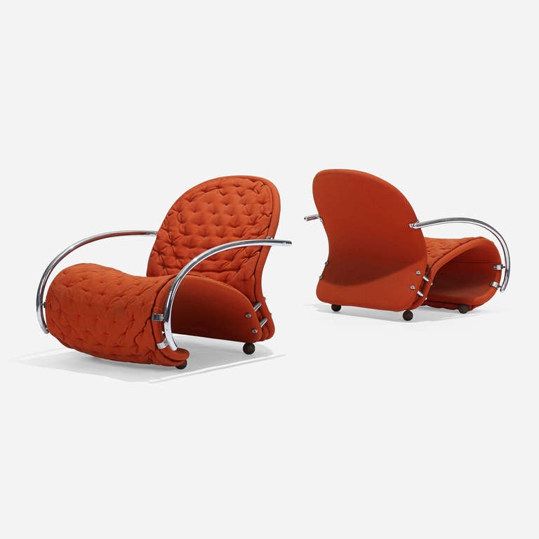 Danish 1-2-3 System Lounge Chairs Model G, Pair by Verner Panton for Fritz Hansen