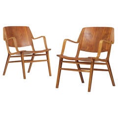 AX Chairs Model 6020, Pair by Peter Hvidt & Orla Mølgaard Nielsen