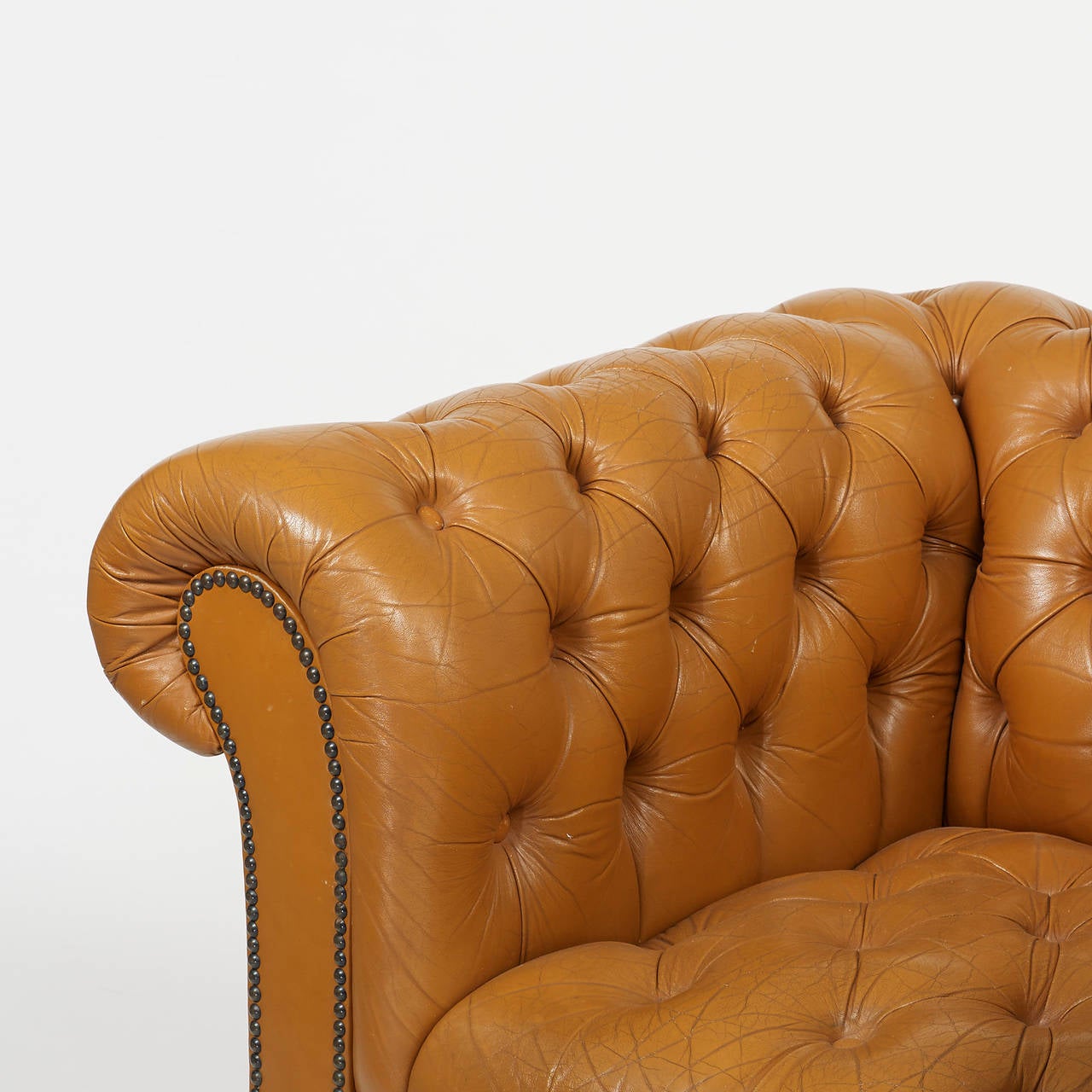 European Pair of Chesterfield Lounge Chairs