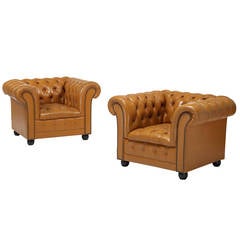 Pair of Chesterfield Lounge Chairs