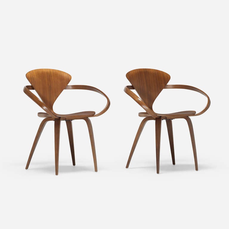 American armchairs, pair by Norman Cherner for the The Cherner Chair Company