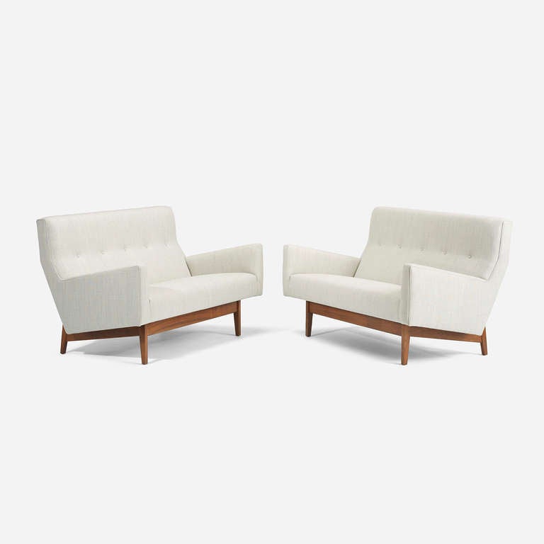 American settees, pair by Jens Risom for Jens Risom Design, Inc.