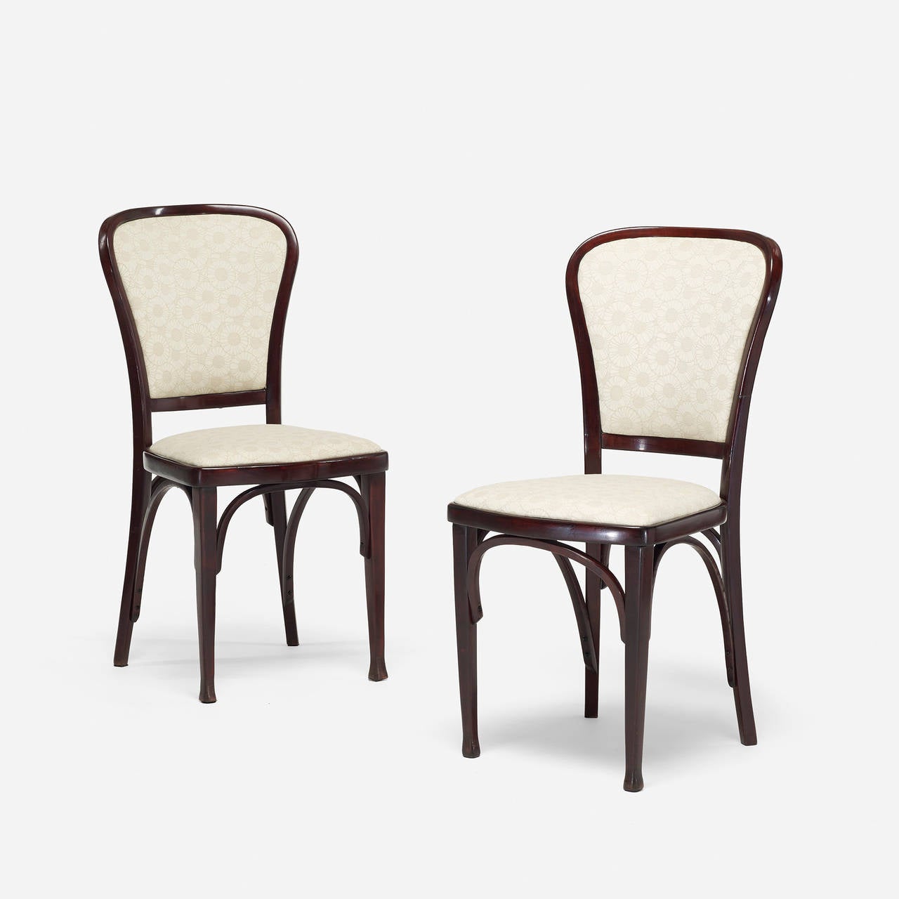 dining chairs, set of twelve by Gustav Siegel for Thonet - Signed with applied partial paper manufacturer's label to underside of each example: [Thonet]. Signed with branded manufacturer's mark to underside of each example: [Thonet].
