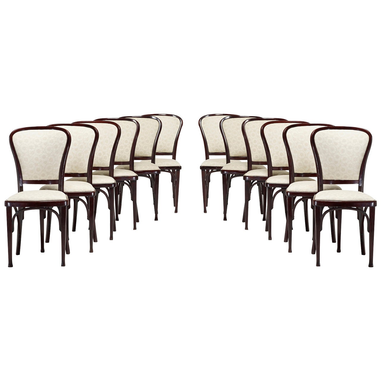 Dining Chairs Set of Twelve by Gustav Siegel for Thonet For Sale