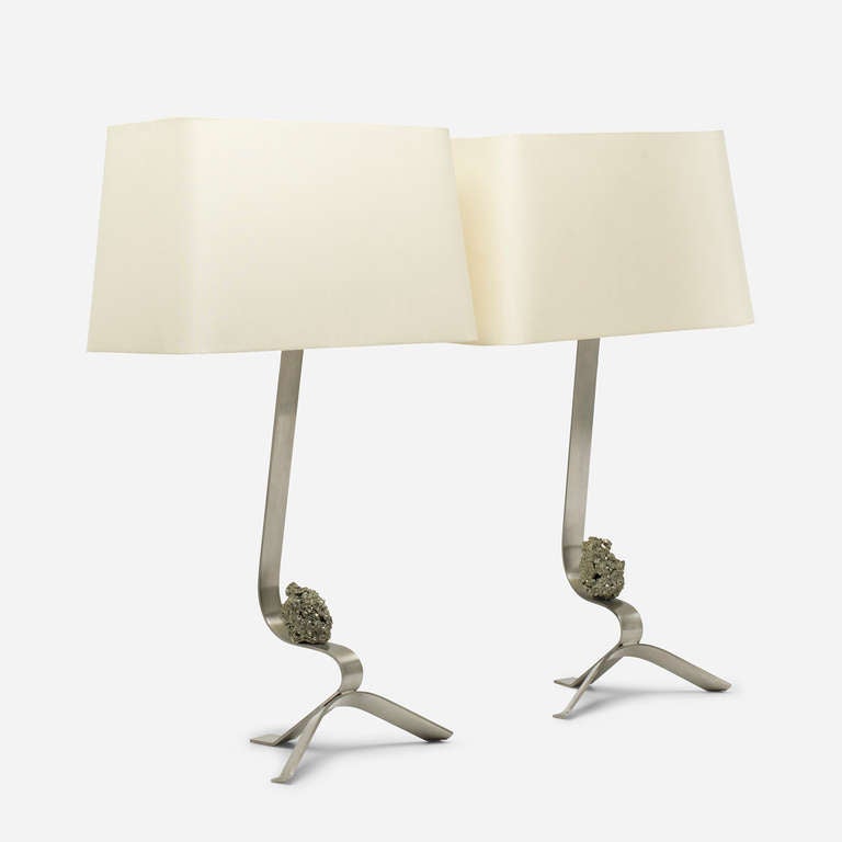 Modern table lamps, pair In Excellent Condition In Chicago, IL