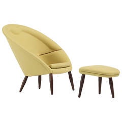 Lounge Chair and Ottoman by Nanna Ditzel for Kolds Savværk