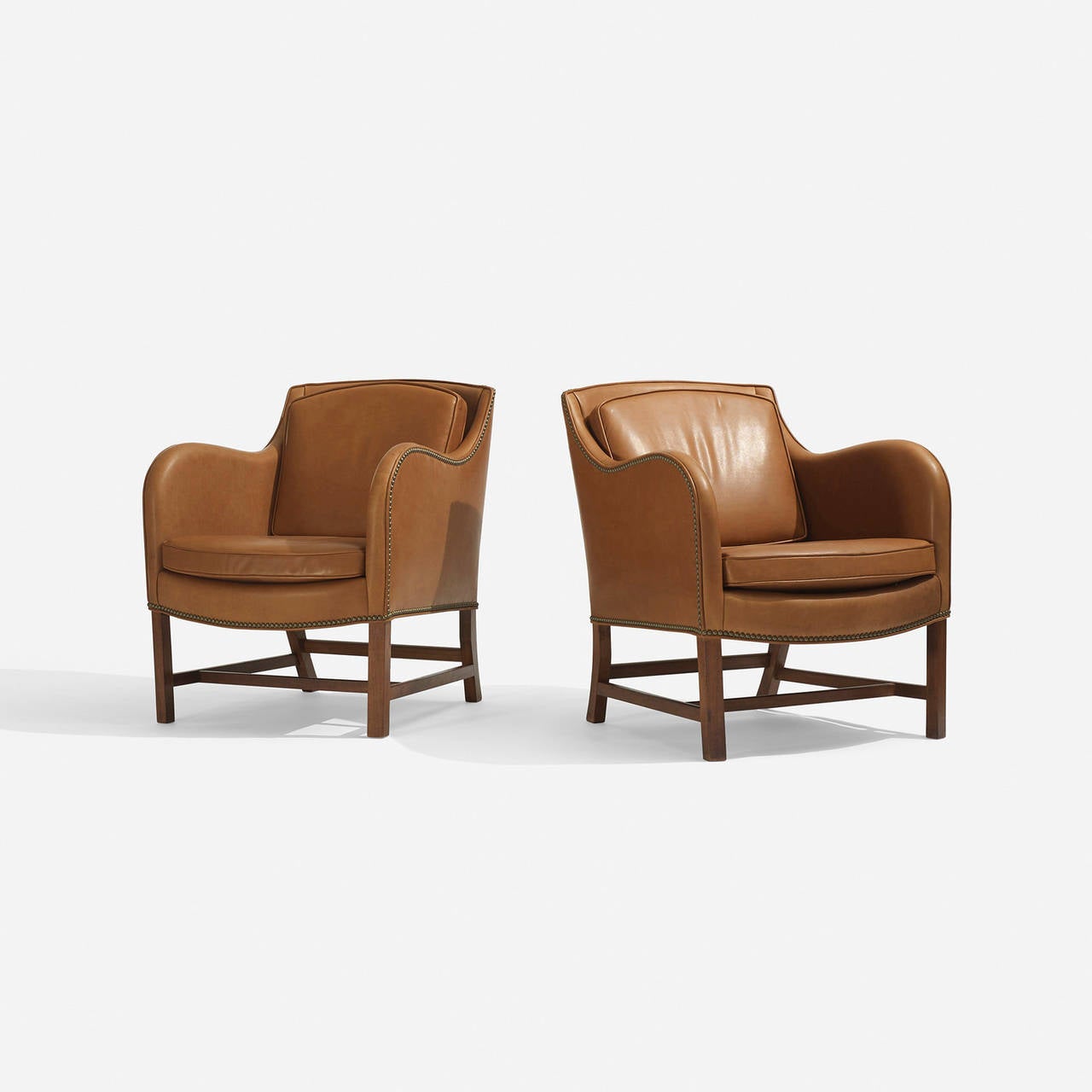 Danish Mix Lounge Chairs Model 4396, Pair by Edvard Kindt-Larsen and Kaare Klint For Sale