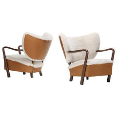 Pair of Lounge Chairs Attributed to Viggo Boesen