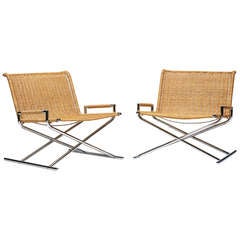 Pair of Sled chairs by Ward Bennett