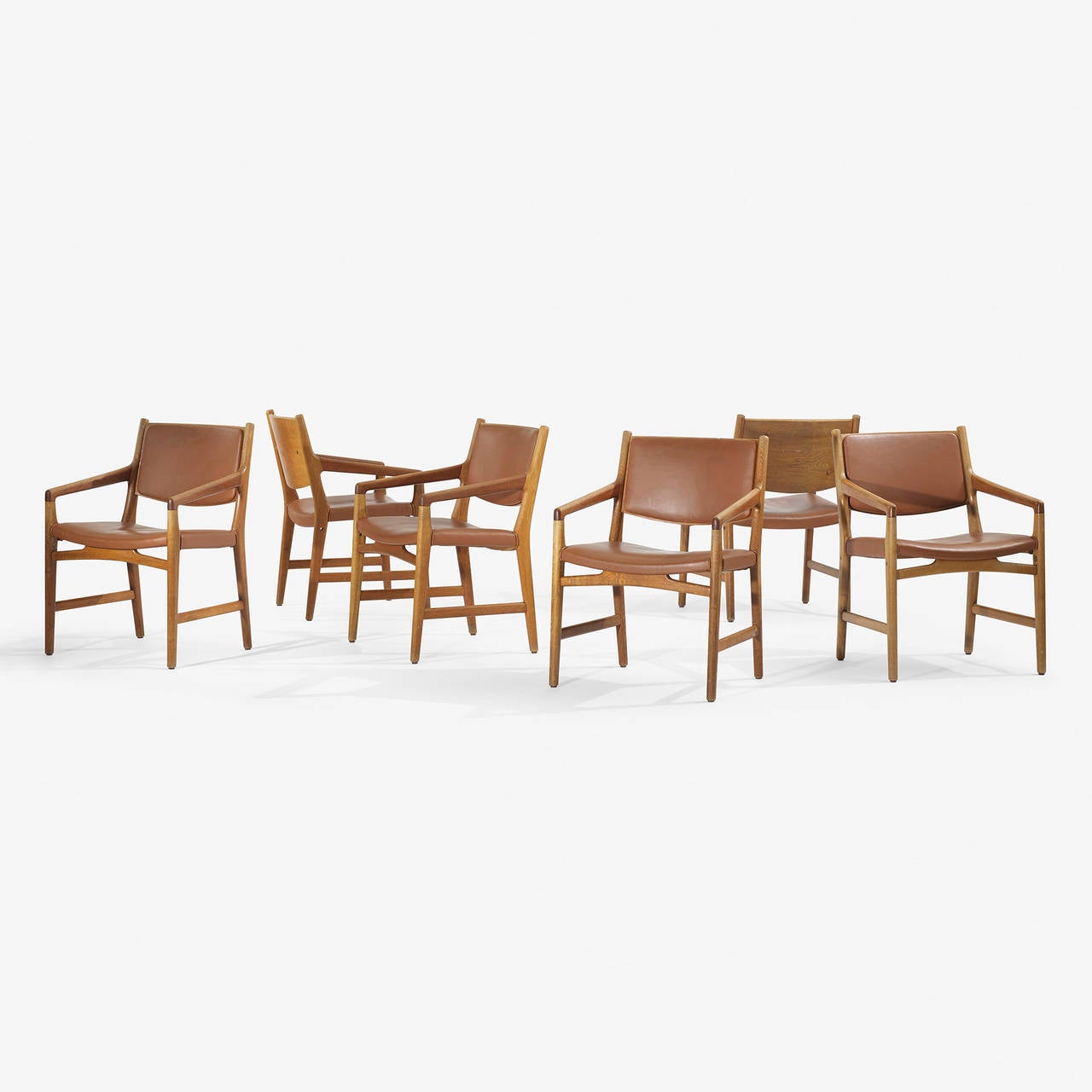 This design was custom-ordered for the interior of Magasin du Nord's department stores in the 1950s. Few were produced and this rare set comes from the collection of a former employee of Magasin du Nord’s Odense location. The set has remained in the