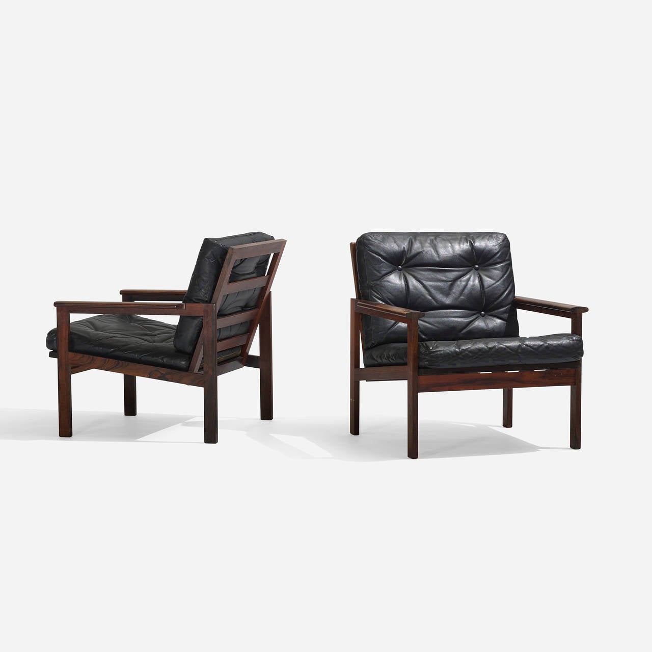Lounge chairs model no. 4, pair by Illum Wikkelsø for N. Eilersen A/S.