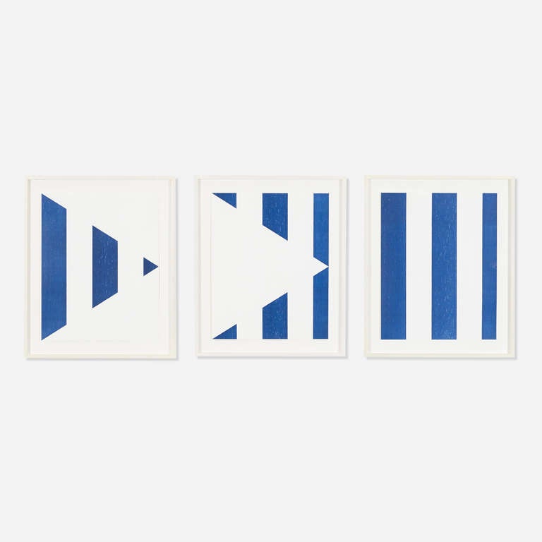 1 + 2 = 3 (Triptych) by Daniel Buren