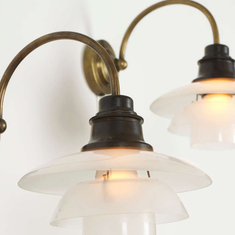 Danish Pair of Wall Lamps by Poul Henningsen for Louis Poulsen