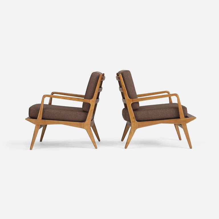 Lounge Chairs, Pair by Bertha Schaefer for Singer and Sons