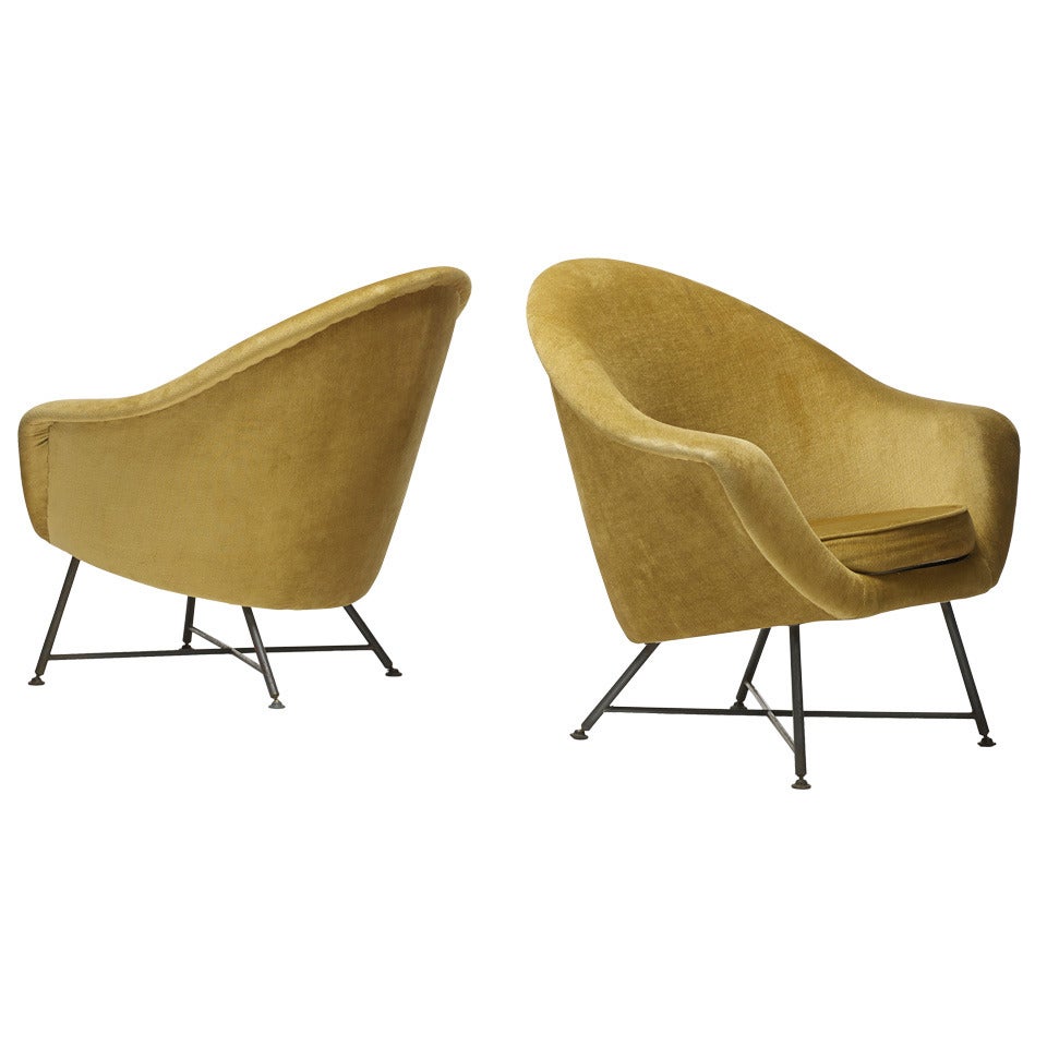 Pair of French Lounge Chairs