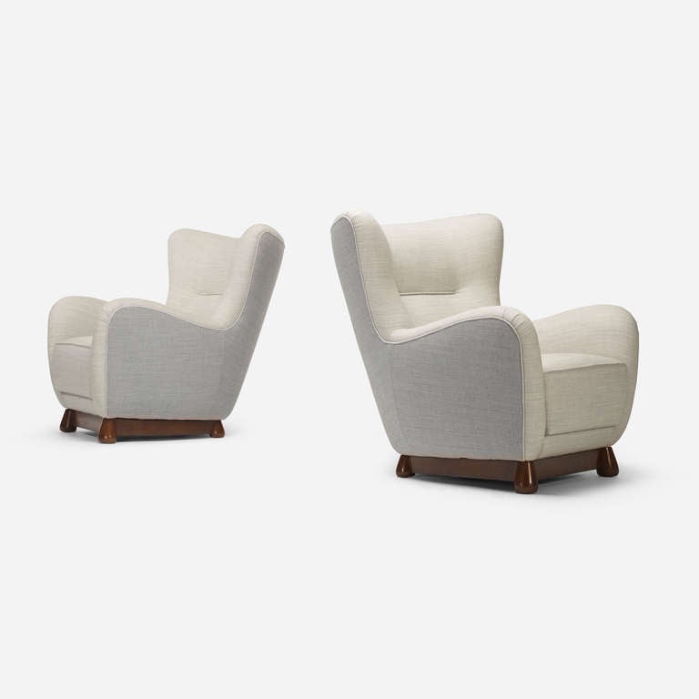 Danish lounge chairs, pair
