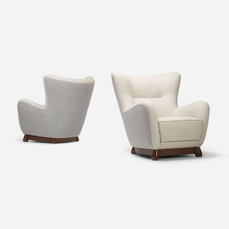 Mid-20th Century Pair of Danish Lounge Chairs