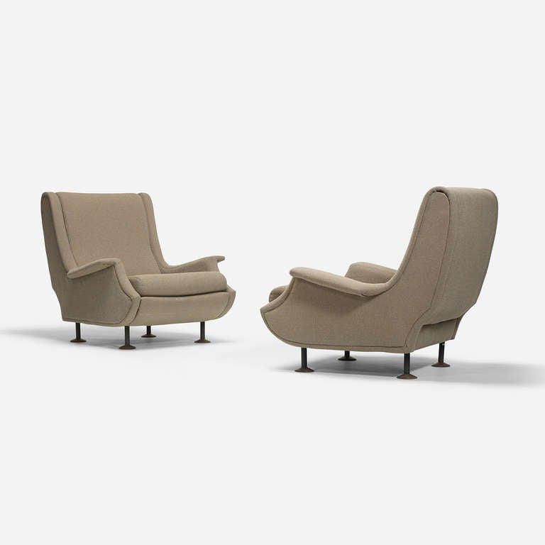 Italian Regent Lounge Chairs, Pair by Marco Zanuso For Sale