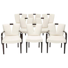 Dining Chairs, Set of Eight by Paul Frankl for Johnson Furniture Company
