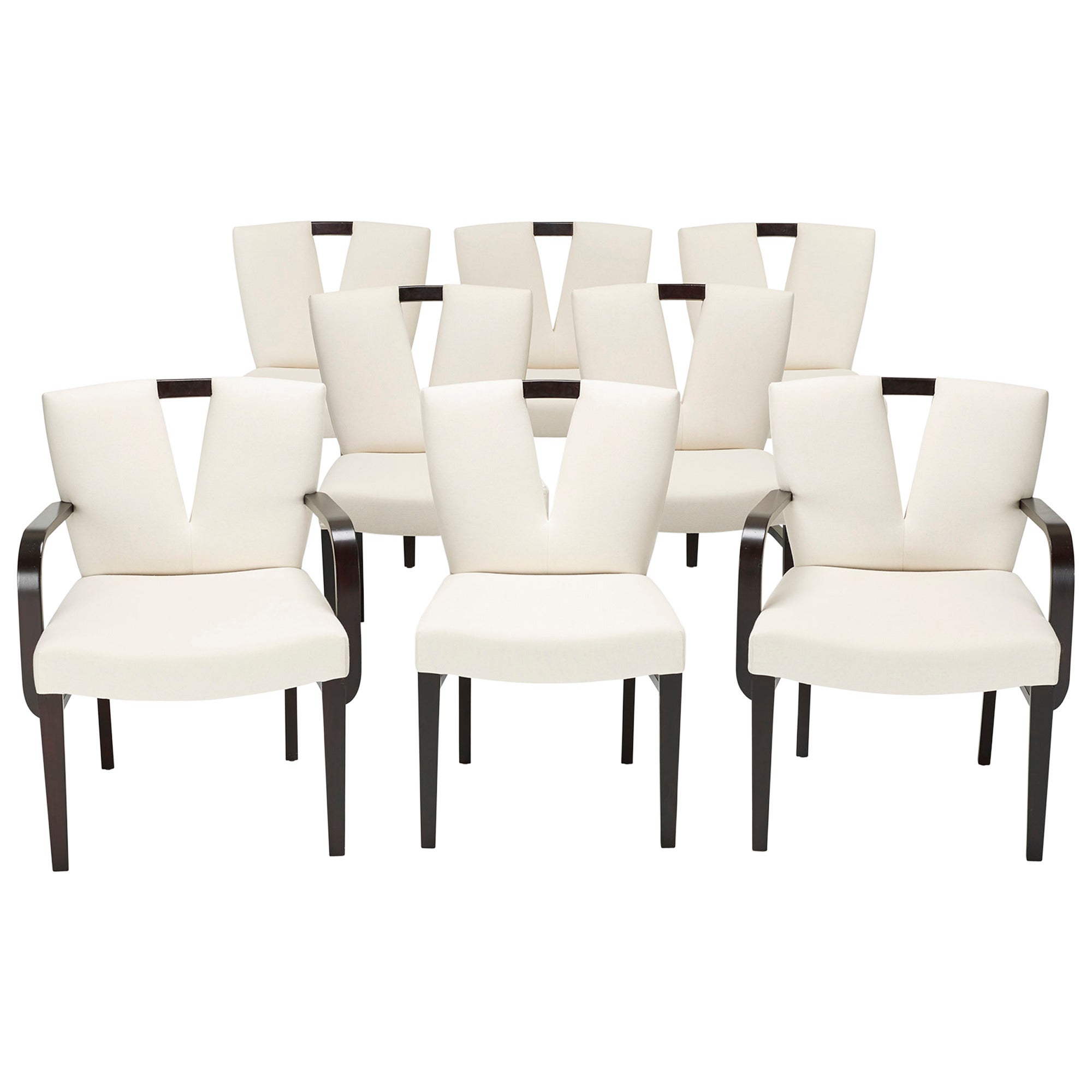 Dining Chairs, Set of Eight by Paul Frankl for Johnson Furniture Company